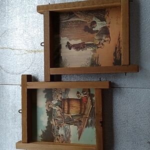 Vintage Jim Daly Huckleberry Finn barn wood framed prints